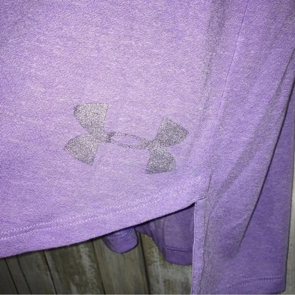 Under Armor Kids Purple High Low Glitter Logo Tank - Picture 2 of 4